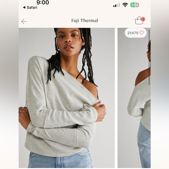 we the free off the shoulder sweater. - Picture 3 of 3